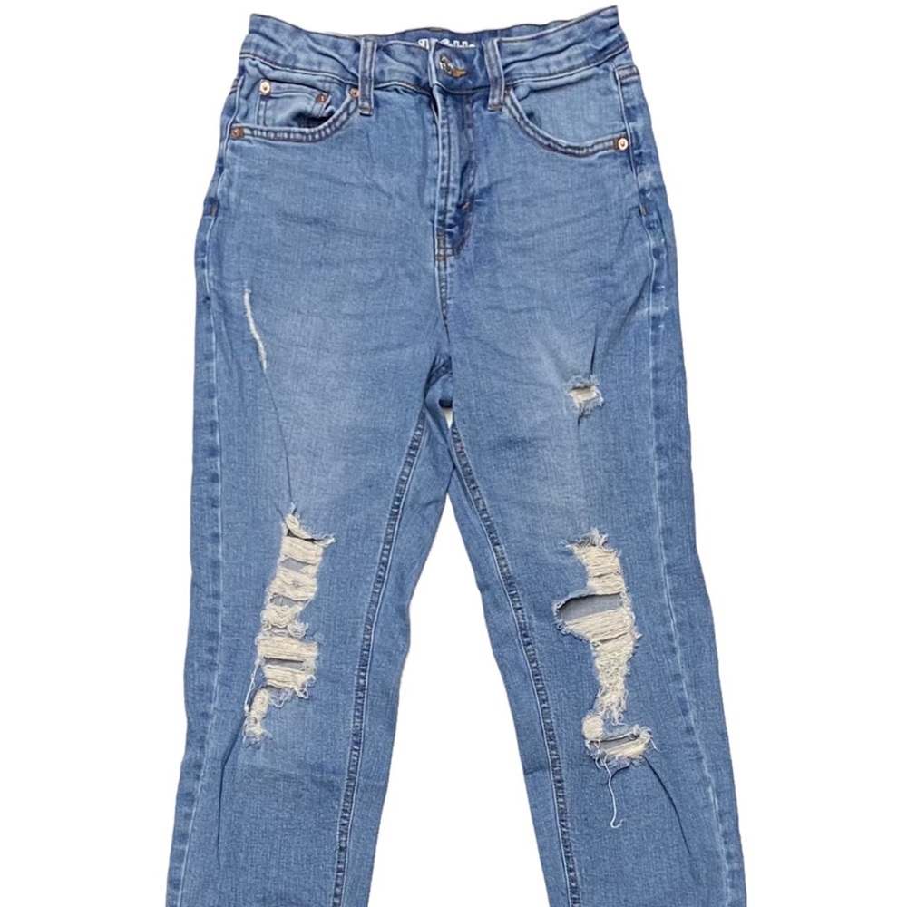EUC Wild Fable Size 0 High-Rise  Mom Jeans Ripped Distressed Denim Pants